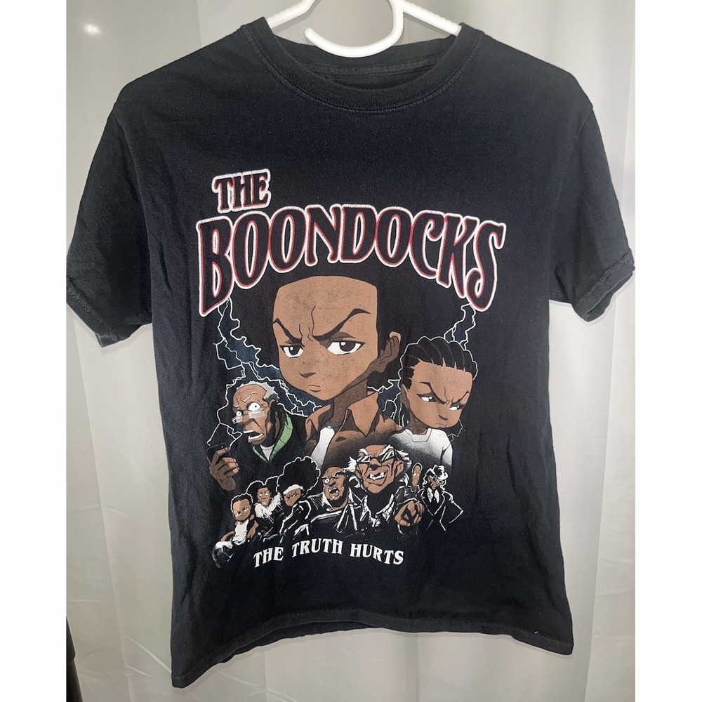 The Boondocks The Truth Hurts Graphic T-Shirt Black Streetwear Mens Small